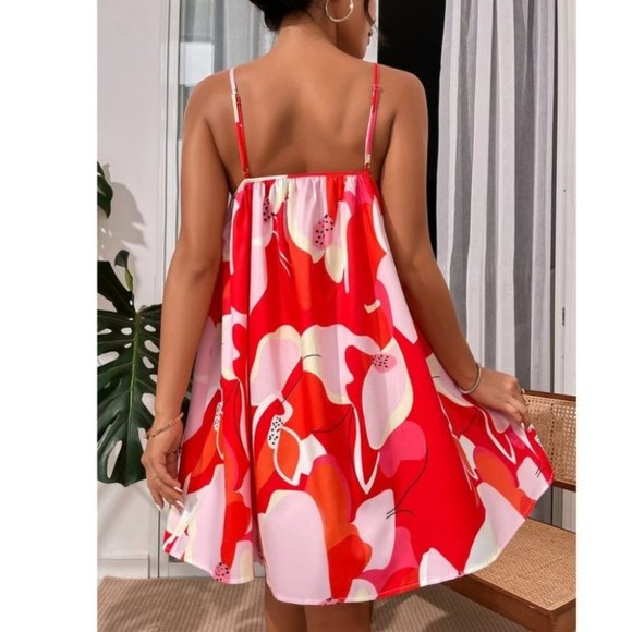 Oversized Floral Print Colorful Mini Dress! - Picture 3 of 7